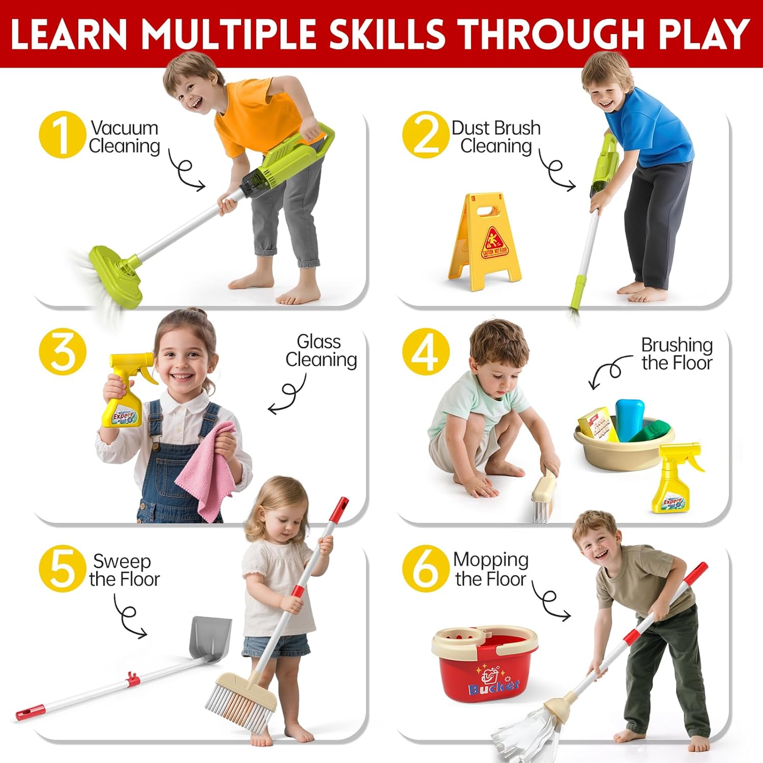 Kids Cleaning Toy Set Housekee - Kids Outdoor Broom recension och pris