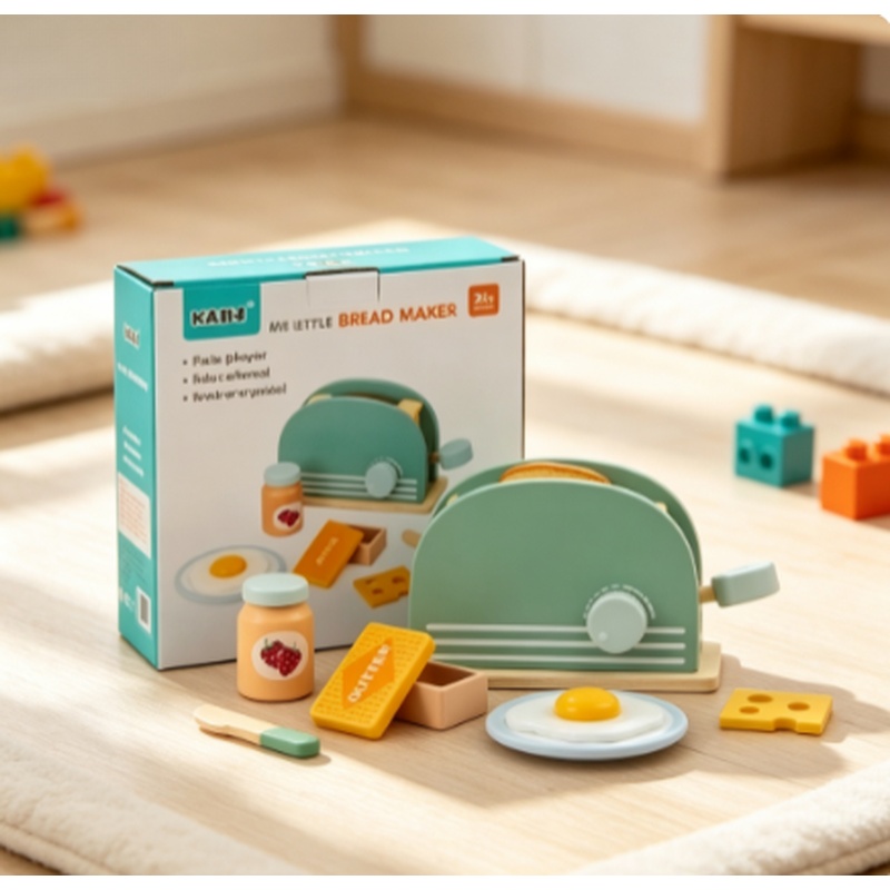 Wooden Simulation Toaster Toy  - Kids Outdoor Kitchen Accessories recension och pris